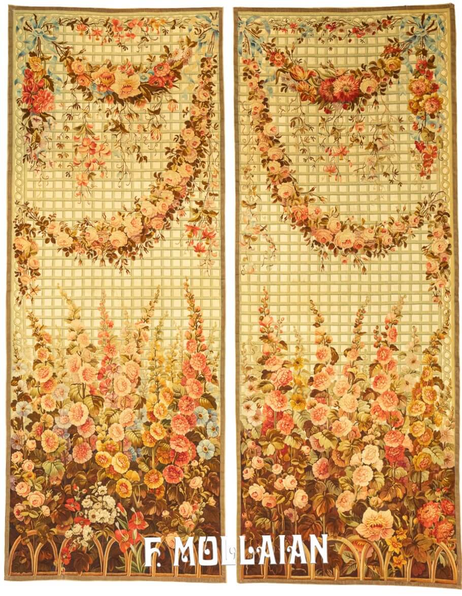 Aubusson Rug Flat-weave Pair n°:654692